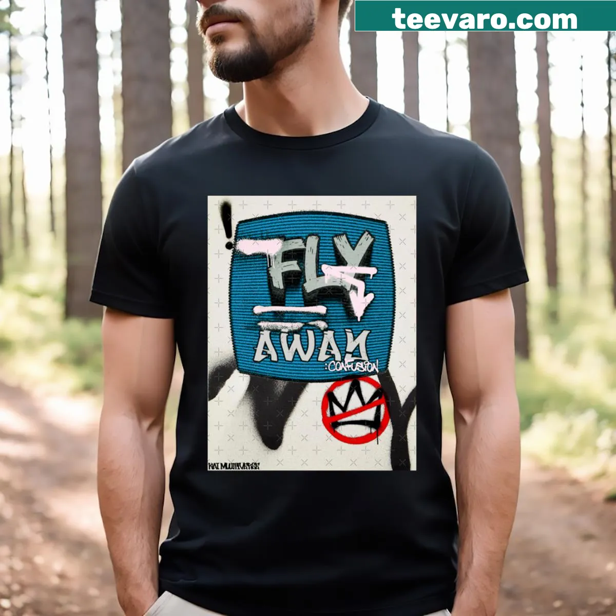 Graffiti style text design on a T-shirt — on a men's t-shirt