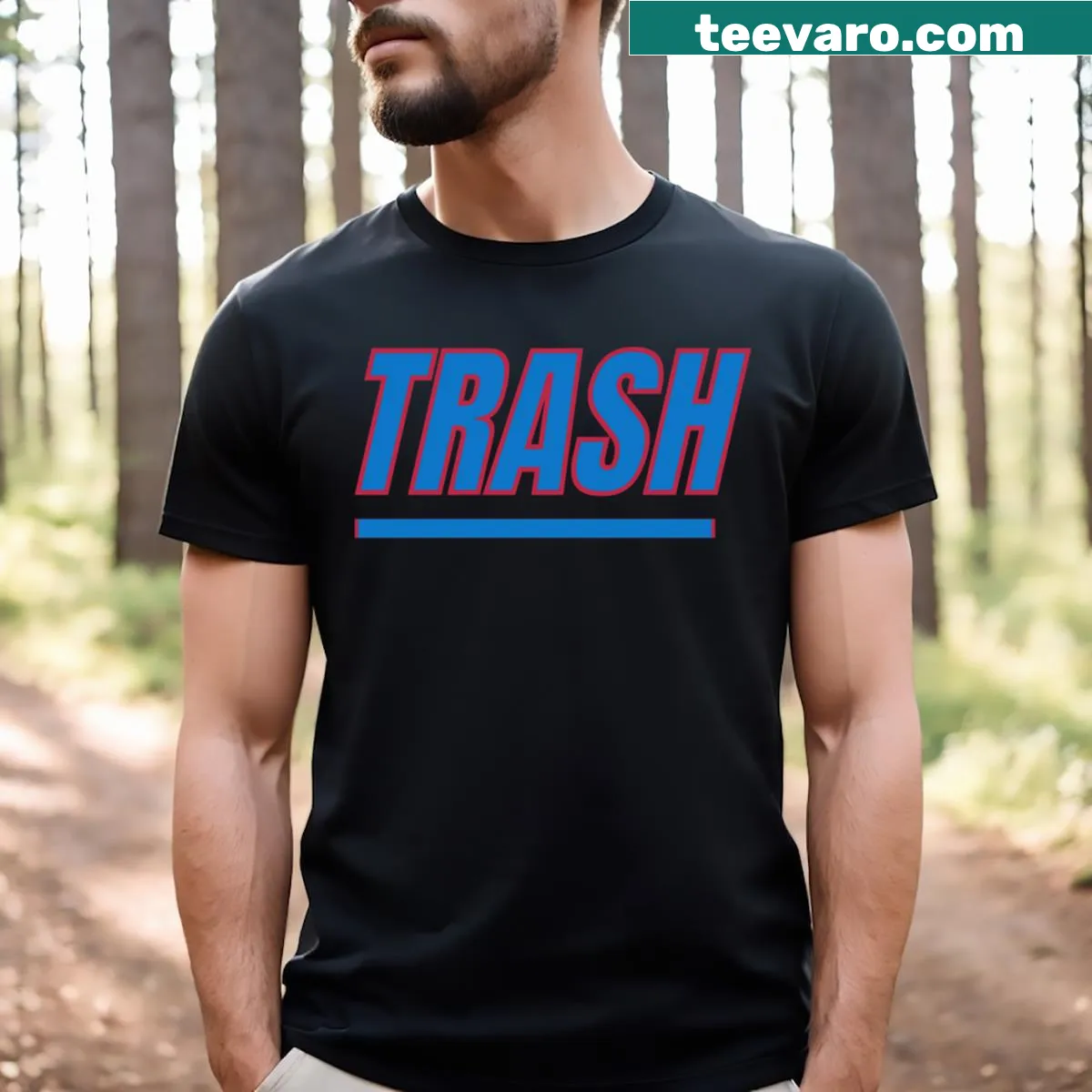 Funny New York Giants t-shirt with playful text design — on a men's t-shirt