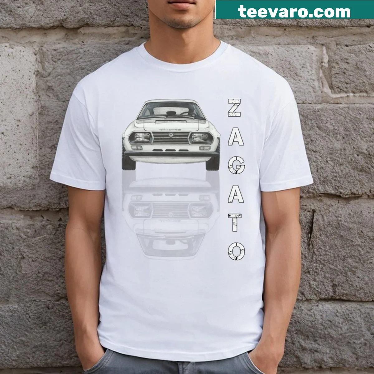 Abstract doodle t-shirt with geometric shapes — on a men's t-shirt