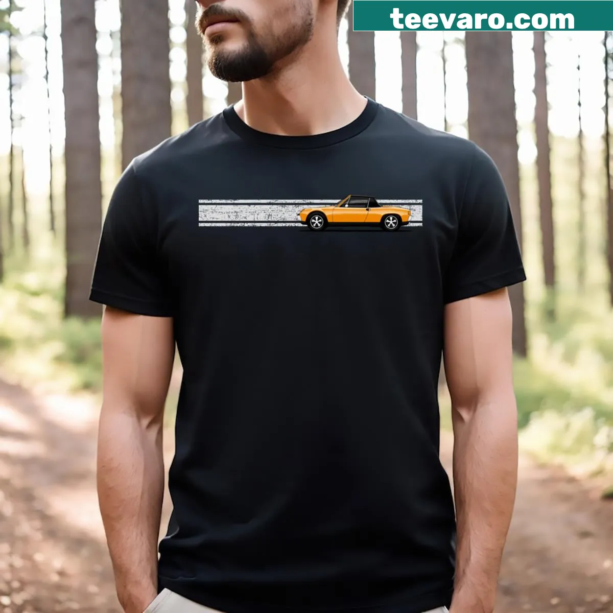 Illustration of a German sports car on a t-shirt — on a men's t-shirt