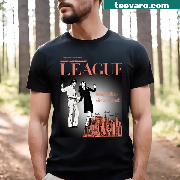 Retro shirt with Human League Being Boiled cover art design