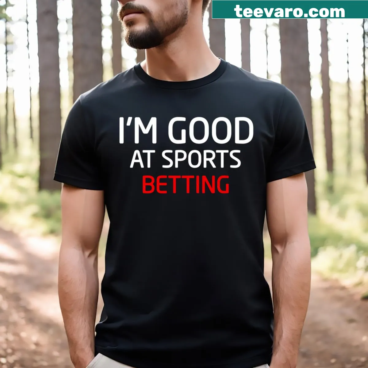 Bold t-shirt proclaiming expertise in sports betting — on a men's t-shirt