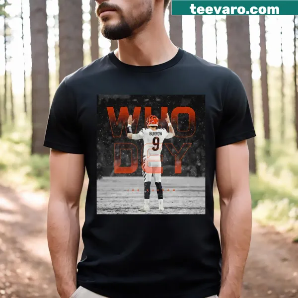 Joe Burrow Who Dey sports t-shirt