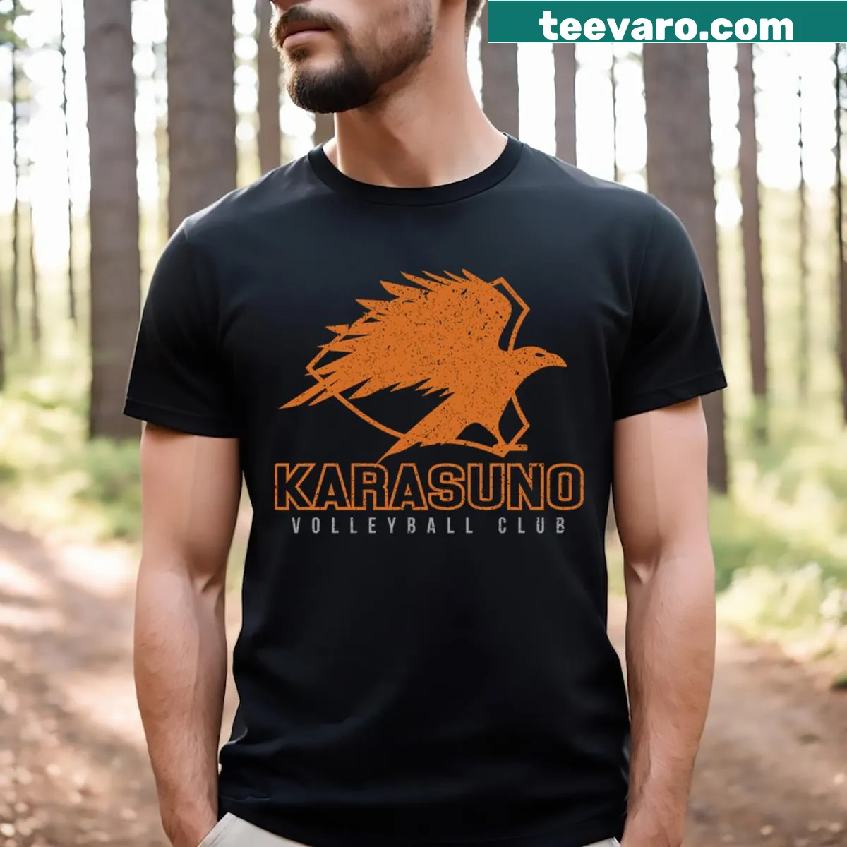 Emblem of Karasuno Volleyball Club on T-shirt — on a men's t-shirt