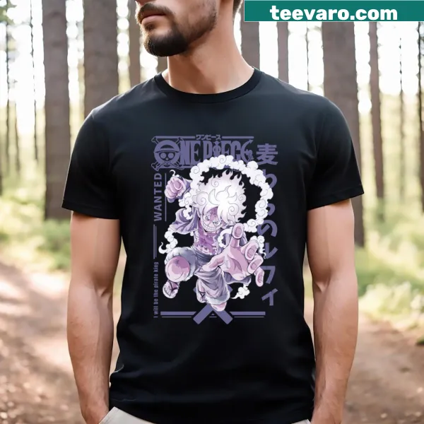 Playful cartoon graphic tee featuring Luffy from One Piece