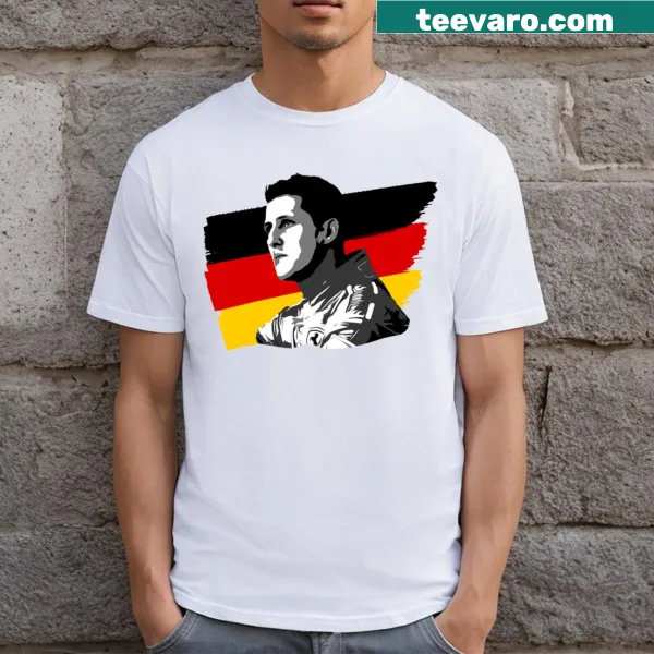 Artistic tribute to Michael Schumacher on a T-shirt
