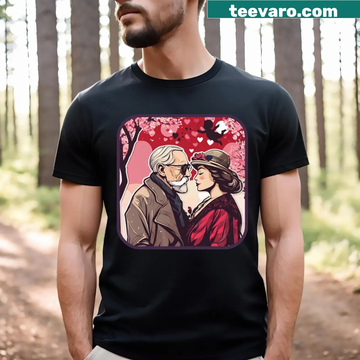Funny couple t-shirt celebrating older love for Valentine's Day — on a men's t-shirt