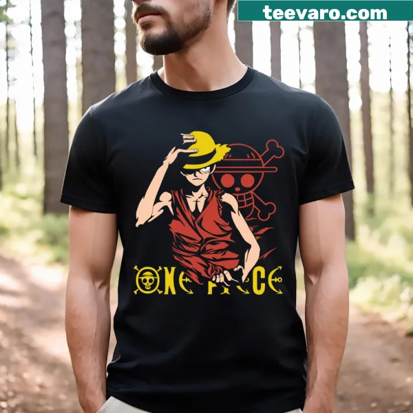 Vector graphic of Monkey D Luffy from One Piece on a t-shirt