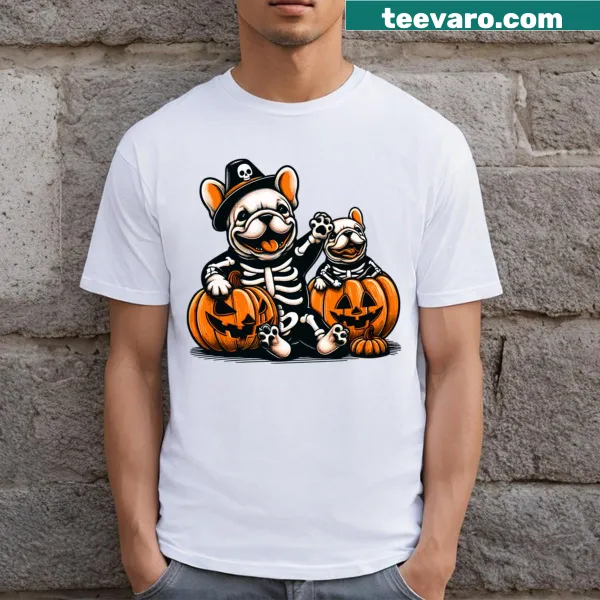 Cute vintage-style T-shirt featuring a skeleton dad with magical elements.