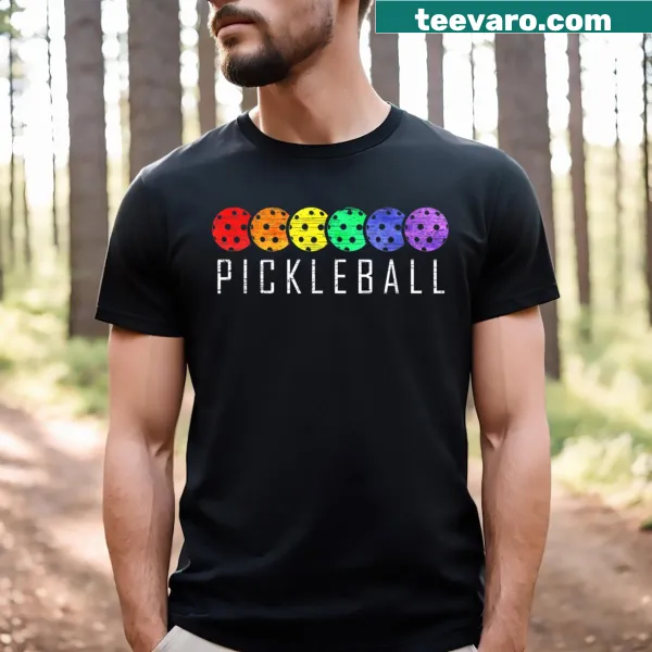 Retro vintage pickleball t-shirt with funny paddle graphic