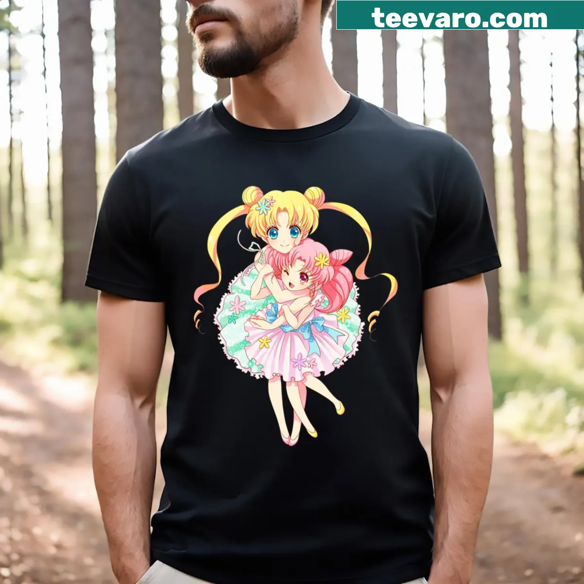 Cute T-shirt featuring Chibiusa Tsukino from Sailor Moon — on a men's t-shirt