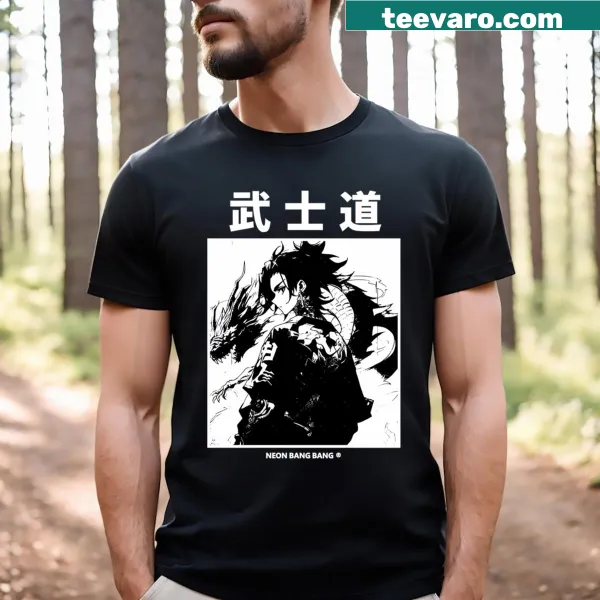 Bold samurai design on streetwear T-shirt
