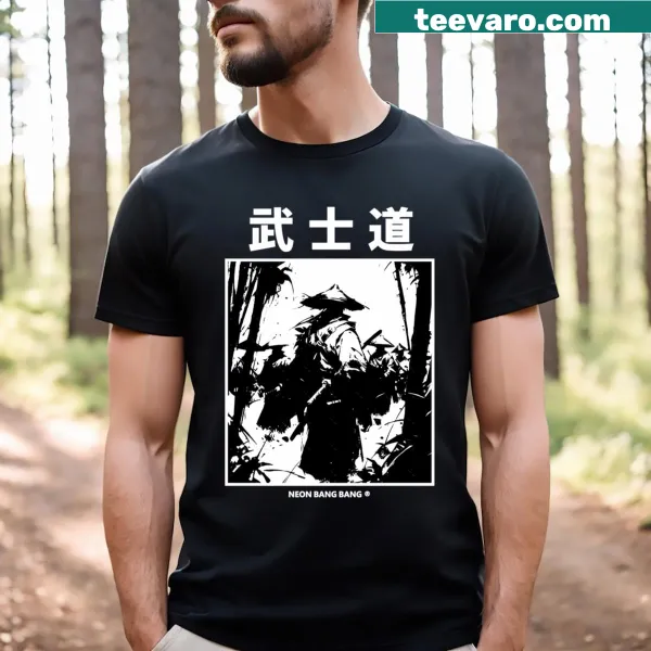 Streetwear T-shirt featuring a samurai illustration