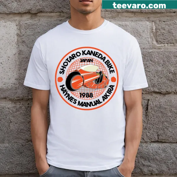 Artistic illustration of Shotaro Kaneda's bike from Akira on a t-shirt.