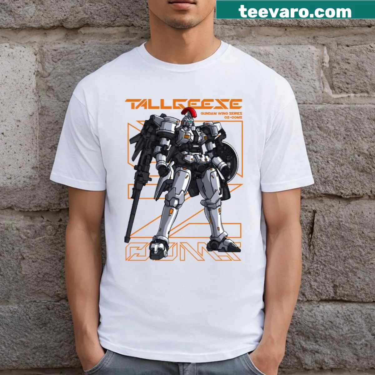 Illustration of the Tallgeese Gundam on T-shirt — on a men's t-shirt