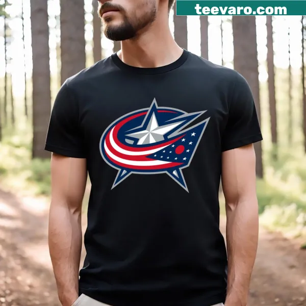 Playful illustration of a blue jacket T-shirt design