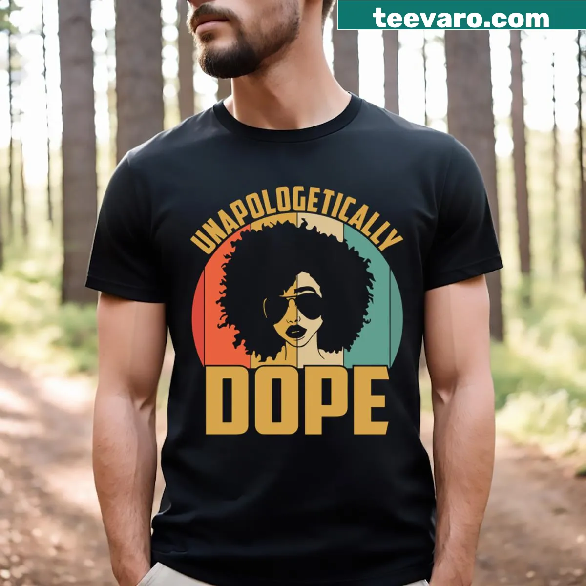 Typography t-shirt celebrating Black culture and identity — on a men's t-shirt