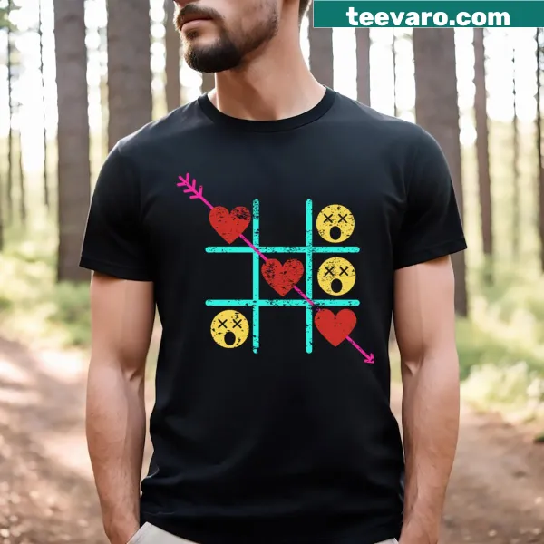 Tic Tac Toe T-shirt with a playful game design for Valentine's Day