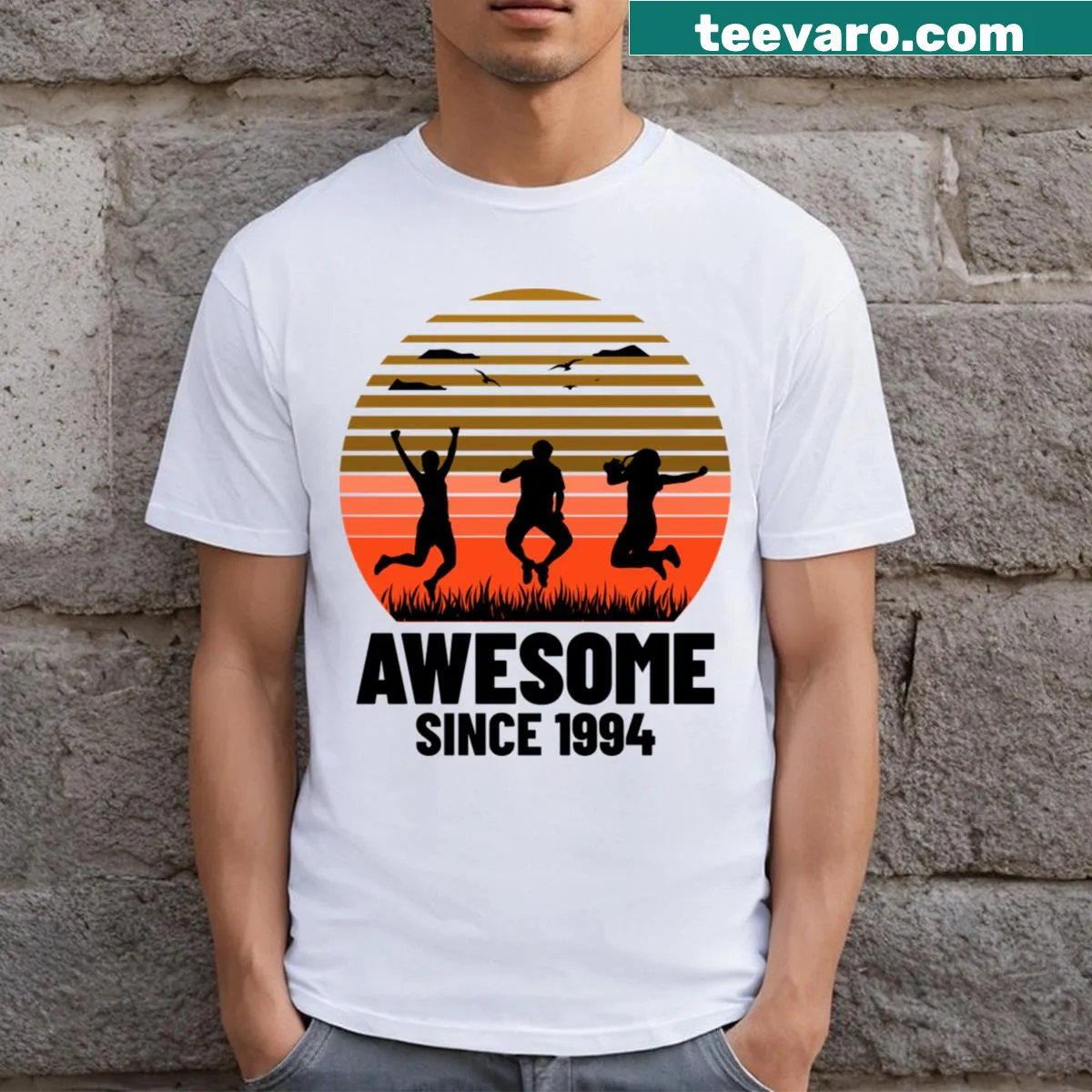 T-shirt declaring 'Awesome Since 1994' in bold text — on a men's t-shirt