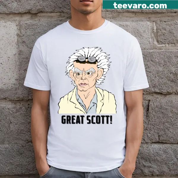 Fan art tee featuring iconic elements from Back To The Future.