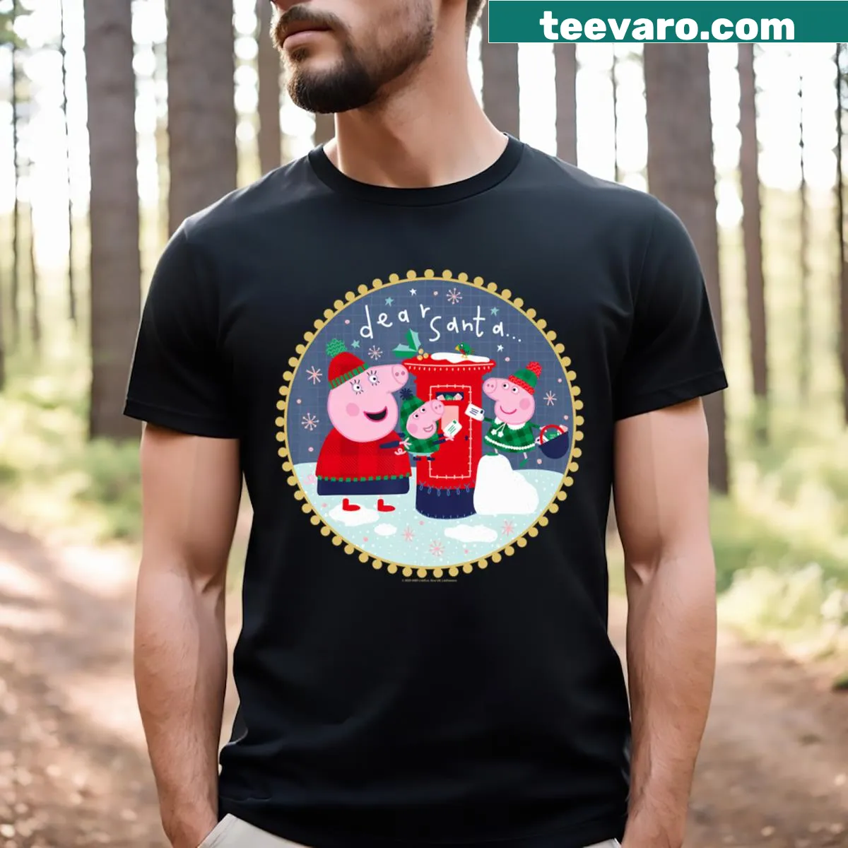 Adorable Peppa Pig graphic T-shirt for young fans of the vintage TV series. — on a men's t-shirt