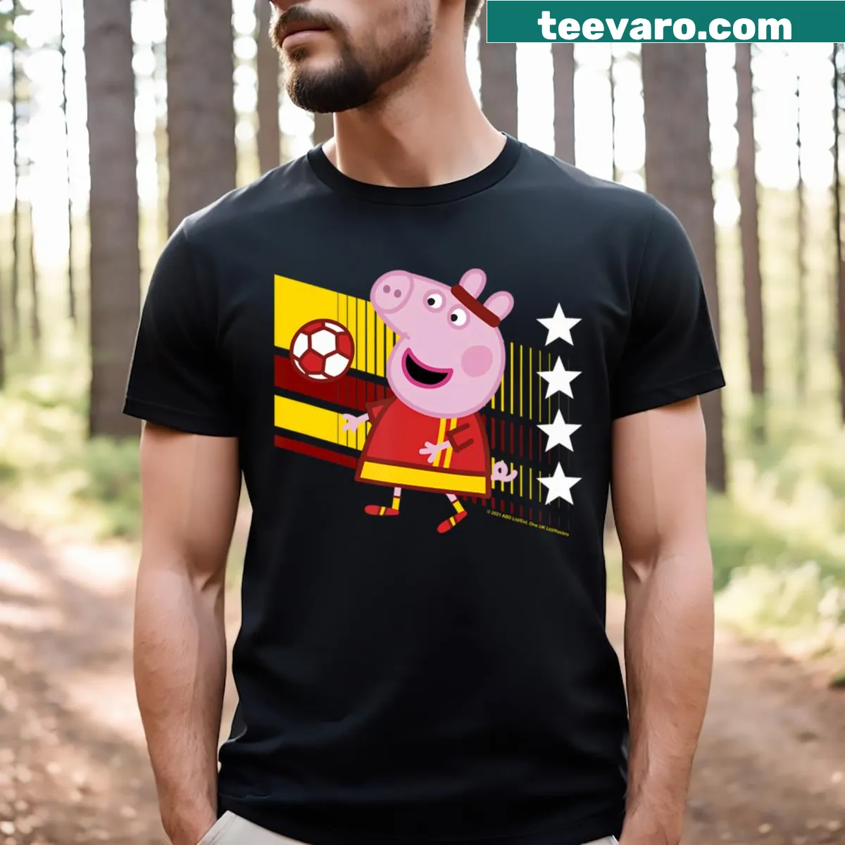 Vintage Peppa Pig design for children with classic cartoon imagery — on a men's t-shirt