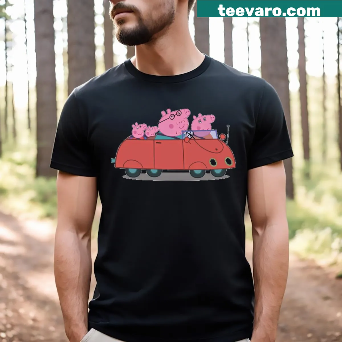 Vintage Peppa Pig t-shirt featuring beloved characters from the series — on a men's t-shirt
