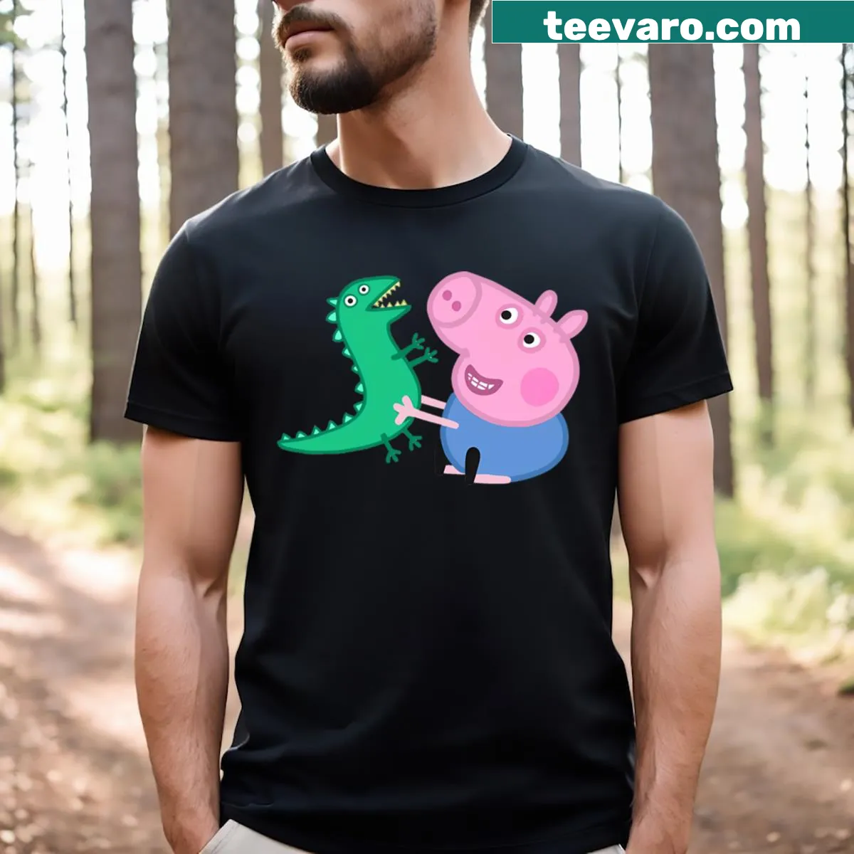 Nostalgic Peppa Pig design for kids with a vintage vibe — on a men's t-shirt