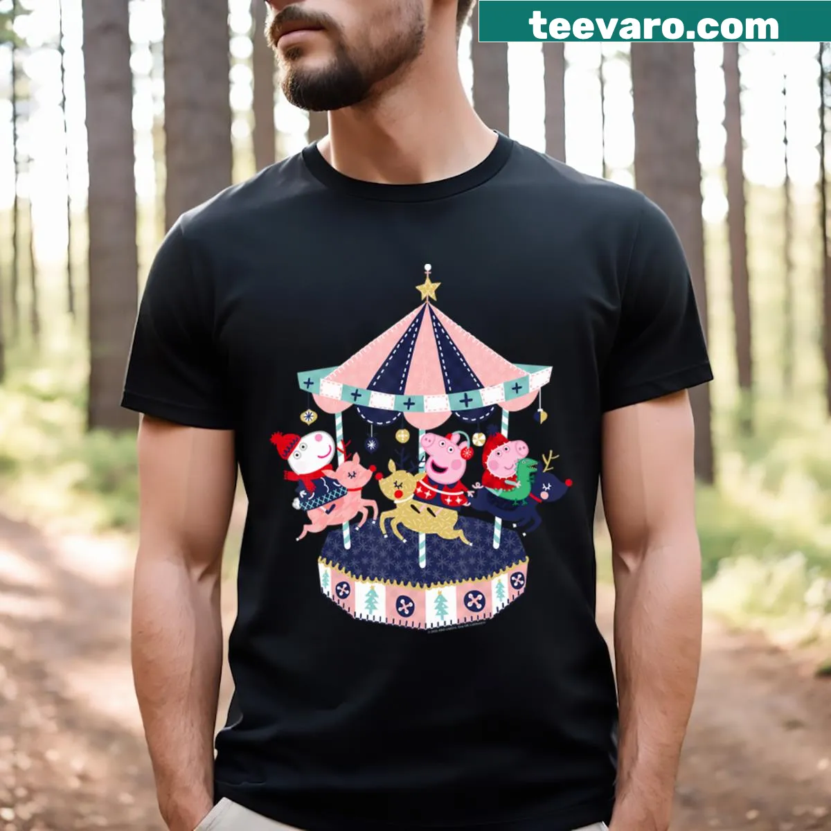 Classic Peppa Pig design for kids in a vintage style — on a men's t-shirt