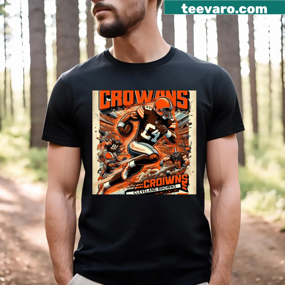 Cleveland Browns t-shirt featuring the team logo prominently — on a men's t-shirt