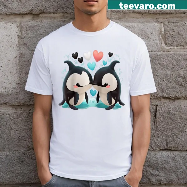 Raglan baseball tee with cute orca whales and friends underwater design