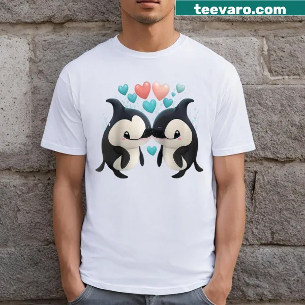 Playful orca friends graphic raglan tee