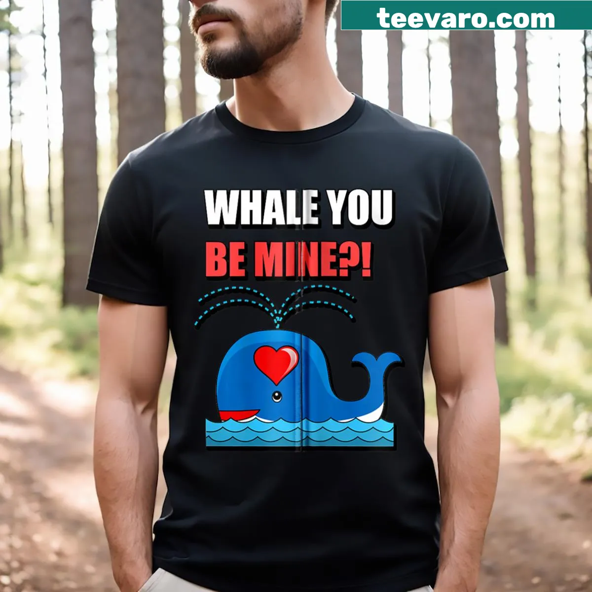 Orca graphic with pun for Valentine's Day — on a men's t-shirt