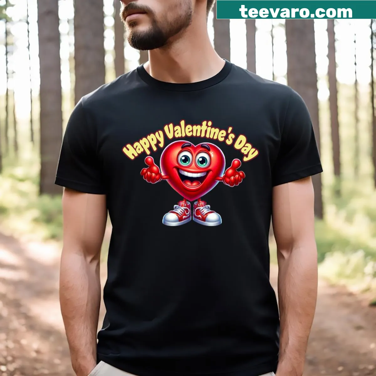 Cute illustration for Valentine's Day on T-shirt — on a men's t-shirt