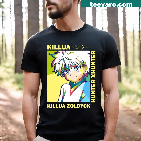 Illustration of Killua Zoldyck from anime on a t-shirt