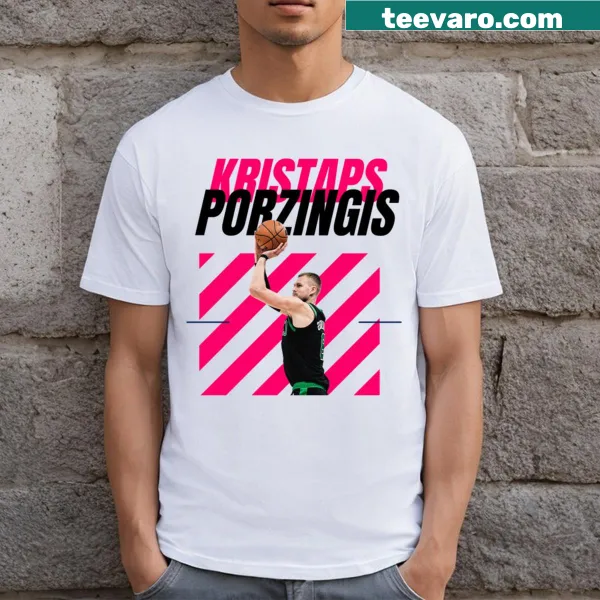 Typography design celebrating Kristaps Porzingis on a t-shirt