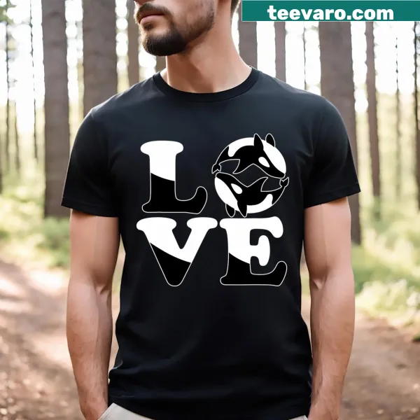 T-shirt featuring orcas for Valentine's Day
