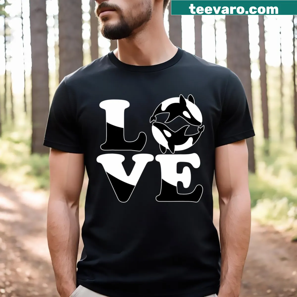 T-shirt featuring orcas for Valentine's Day — on a men's t-shirt