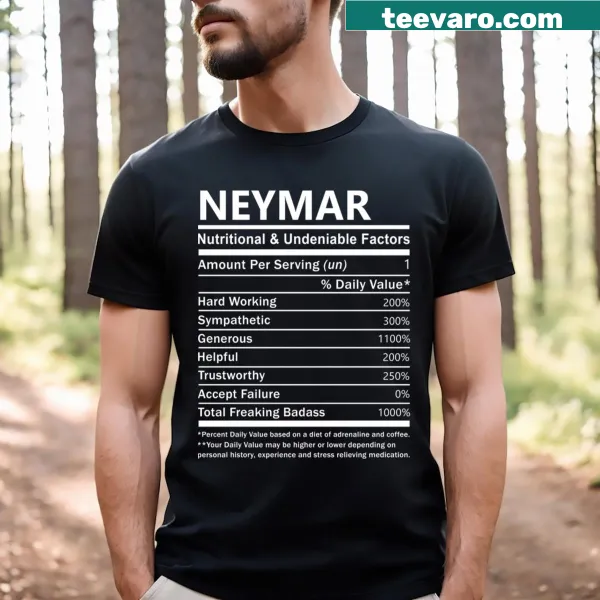 Humorous T-shirt featuring Neymar and playful sports text