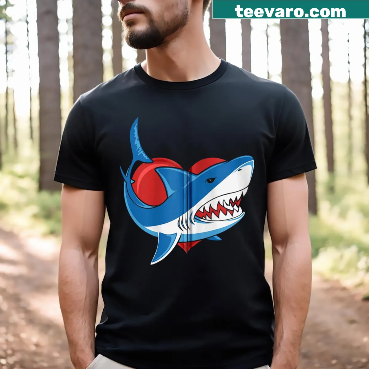 Nursing t-shirt featuring an orca and heart design for Valentine's Day — on a men's t-shirt