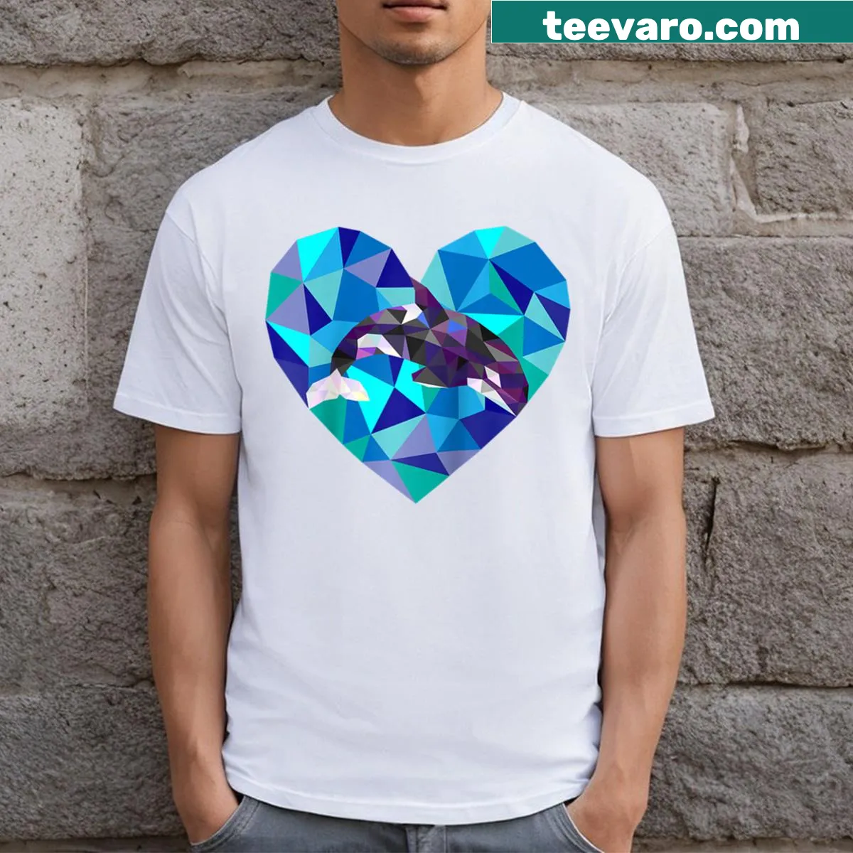 Kids raglan baseball tee featuring Orcas for Valentine's Day — on a men's t-shirt