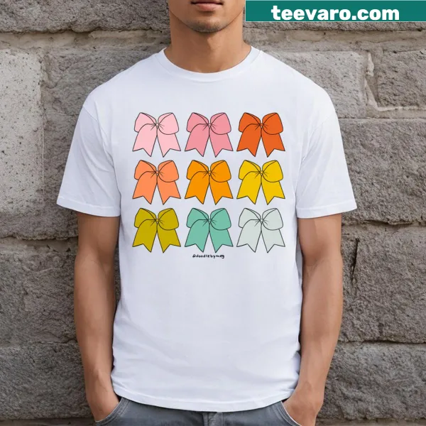 Colorful T-shirt with playful rainbow bows design
