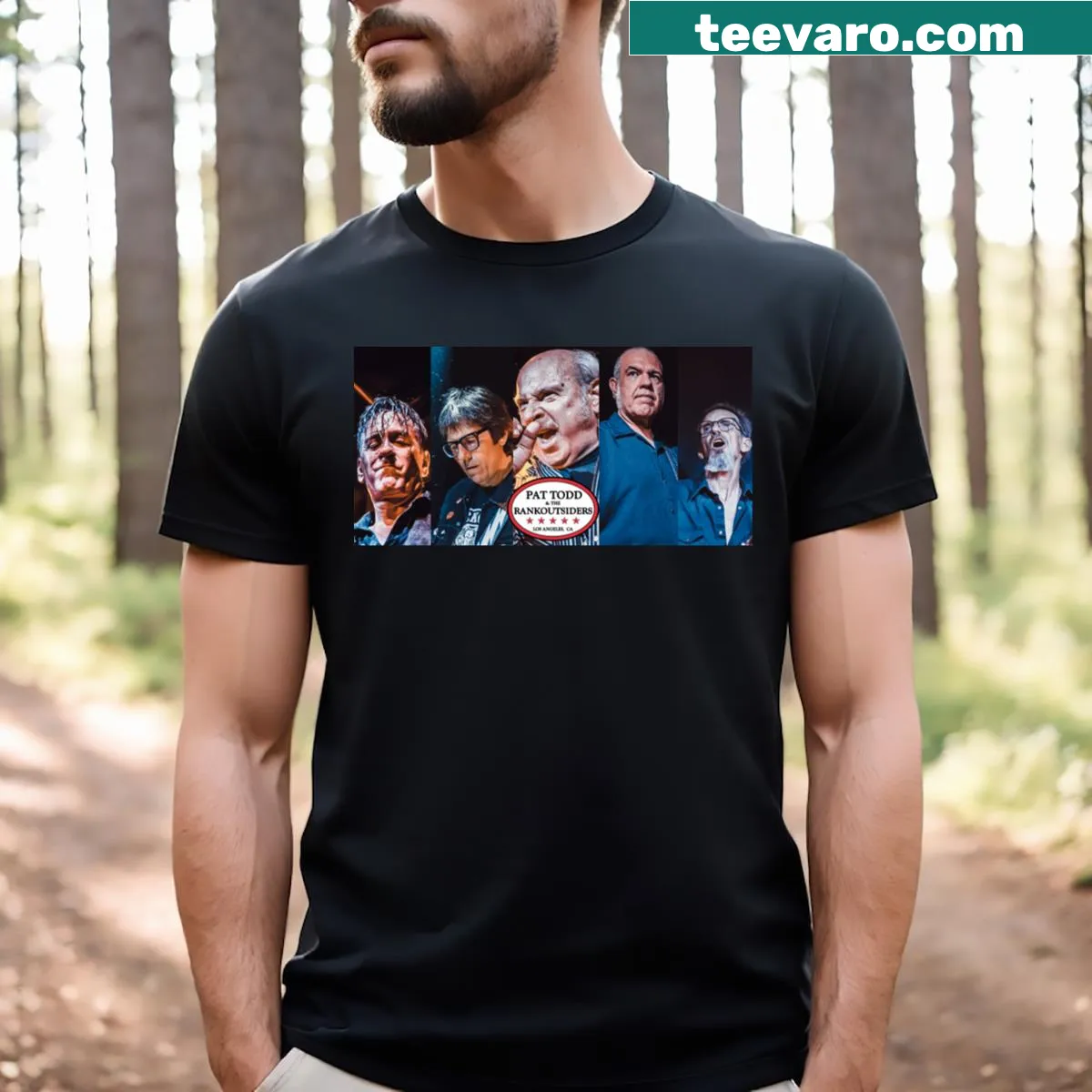 Illustrated graphic of European landmarks on a travel-themed T-shirt — on a men's t-shirt