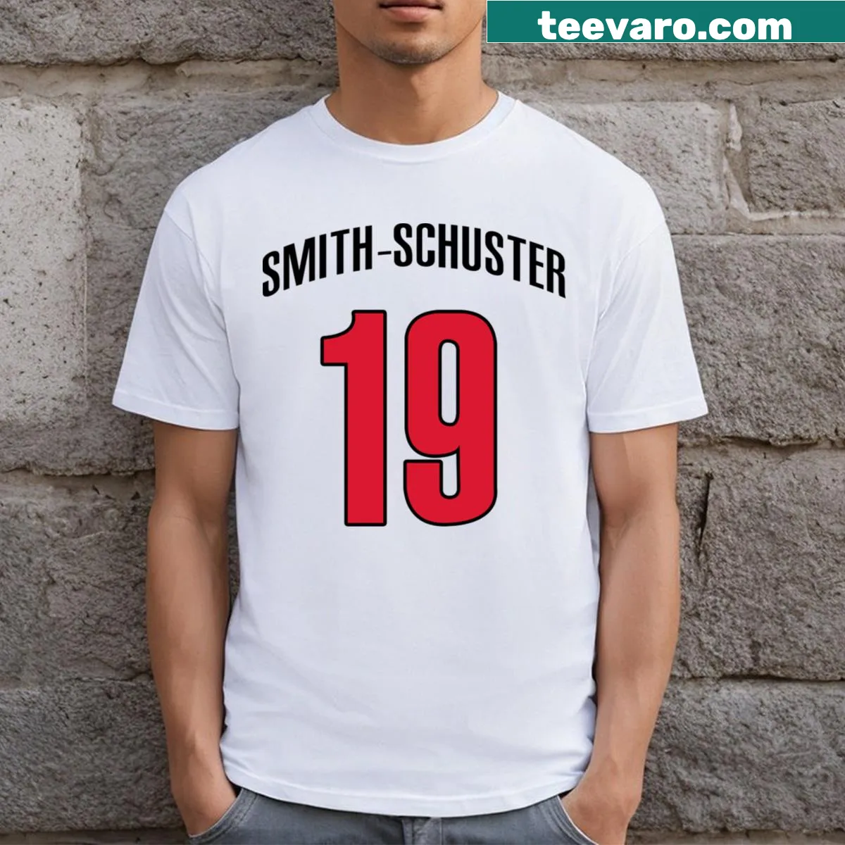 USC Trojans emblem t-shirt — on a men's t-shirt