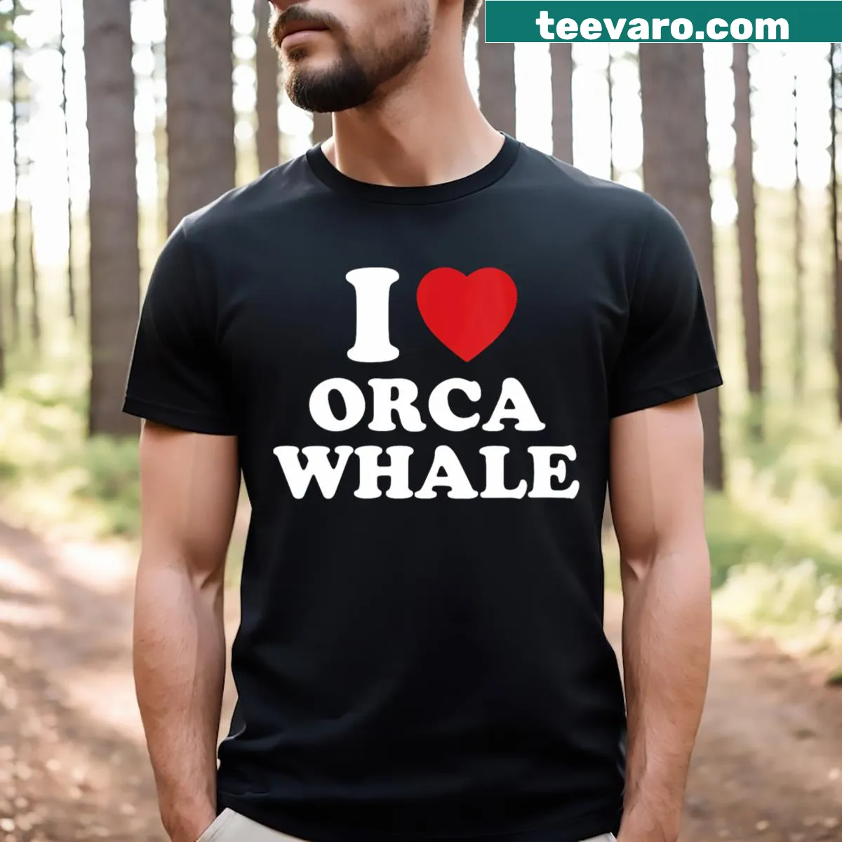 I love orcas graphic on a playful V-neck tee for sea animal fans — on a men's t-shirt