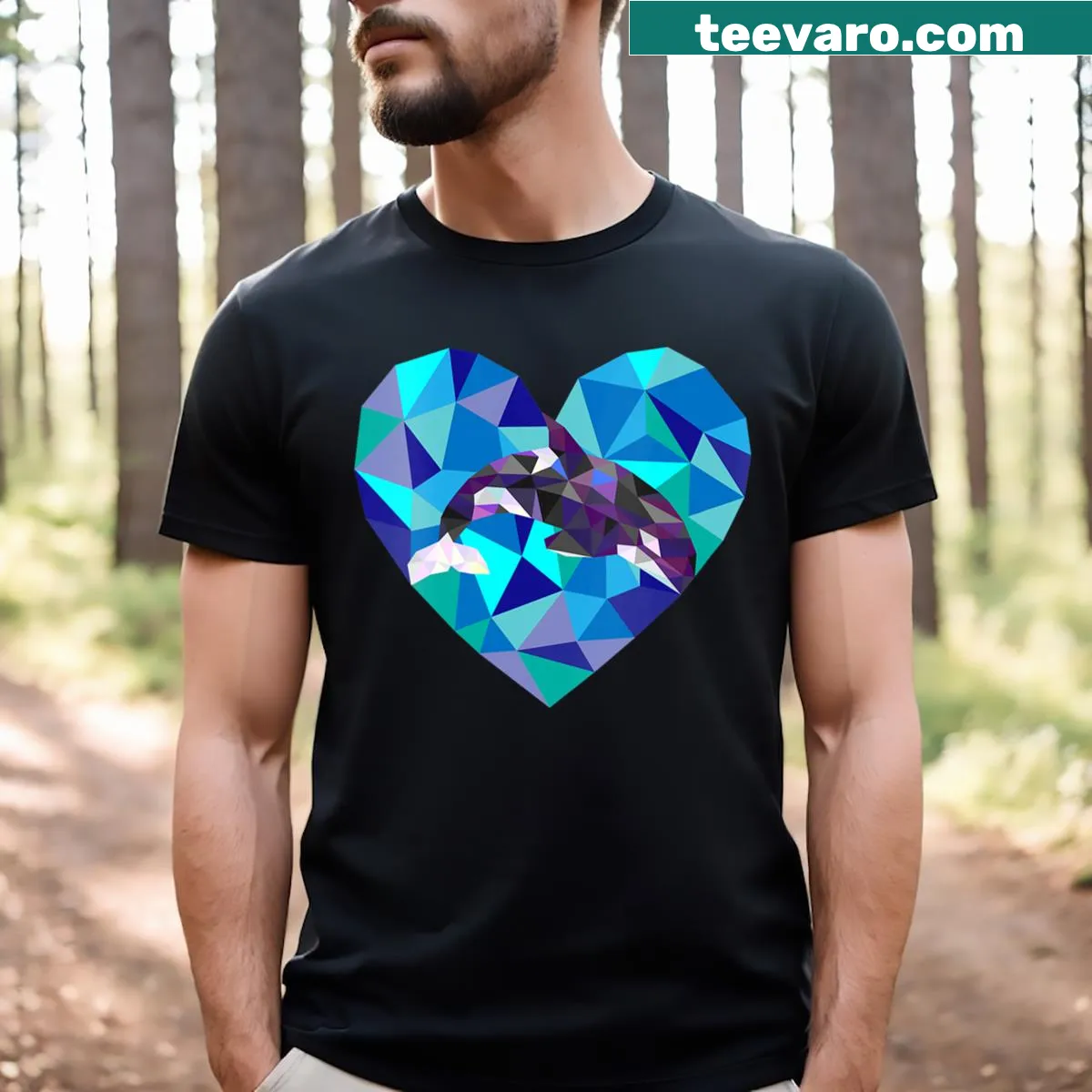 Kids' Orca Valentine's Day T-shirt with playful graphic — on a men's t-shirt