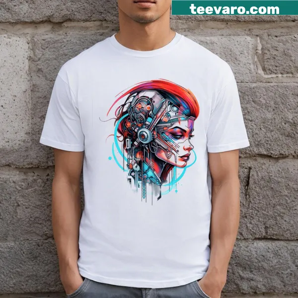 Futuristic Cyberpunk T-shirt with retro-inspired design elements.