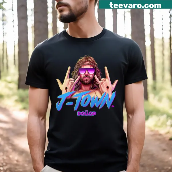 Whimsical graphic T-shirt representing Jtown community spirit