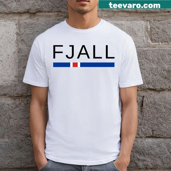 Illustrative design of the Fjall mountains in Iceland on a t-shirt