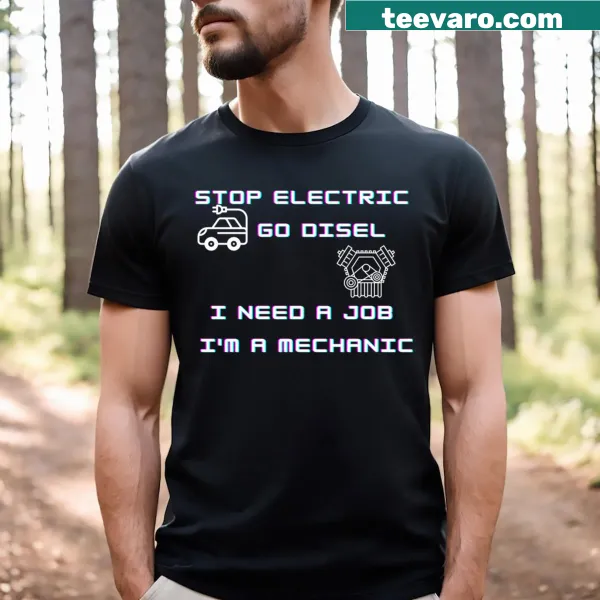 Funny T-shirt for mechanics with a diesel theme
